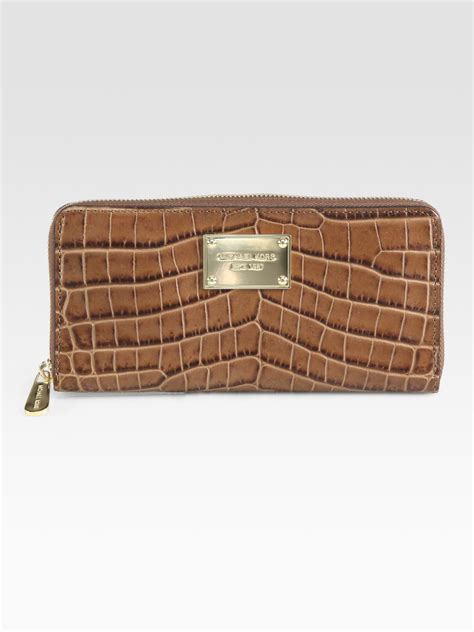 michael kors crocodile wallet|Rivington Crocodile Embossed Leather Wallet with Passcase.